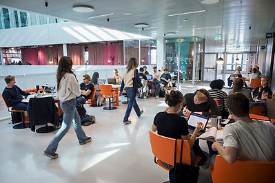 Studenter i campus Albano
