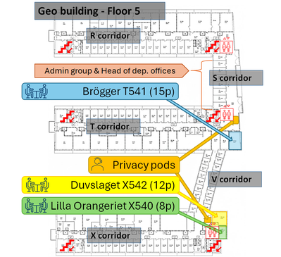 Map of ACES meeting rooms in Geoscience building.